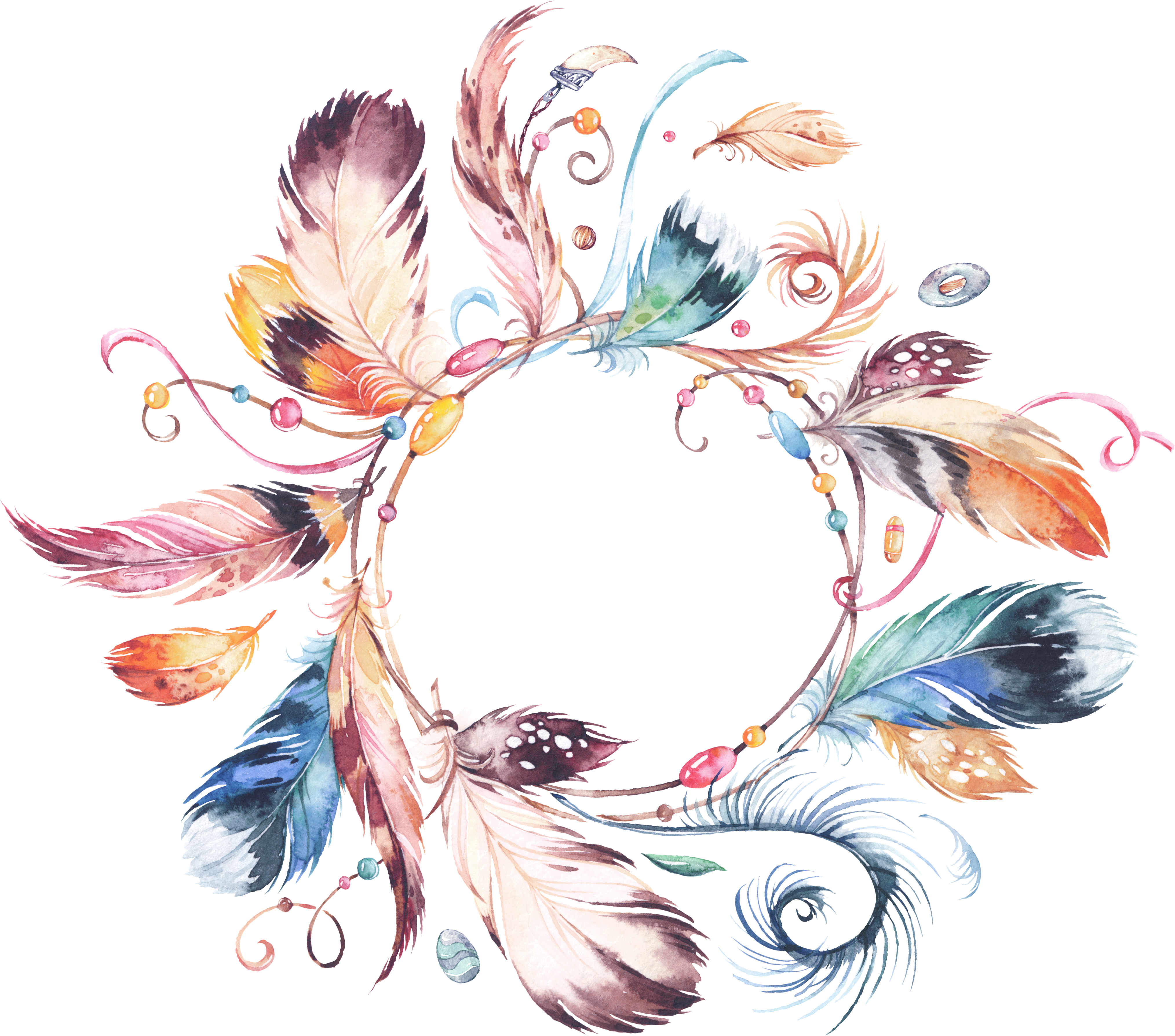 Detail Feather Wreath Clipart Nomer 48
