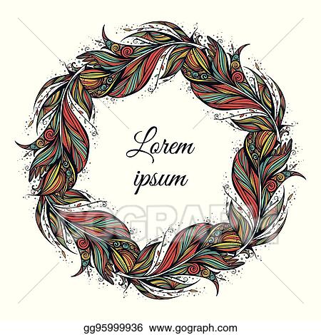 Detail Feather Wreath Clipart Nomer 51