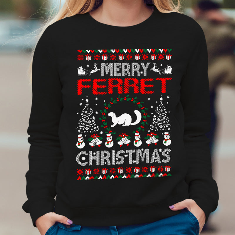 Detail Ferret Christmas Sweater Nomer 17