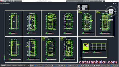 Detail File Gambar Rumah 1 Lantai Dan 2 Lantai Format Acad Nomer 28