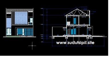 Detail File Gambar Rumah 1 Lantai Dan 2 Lantai Format Acad Nomer 30