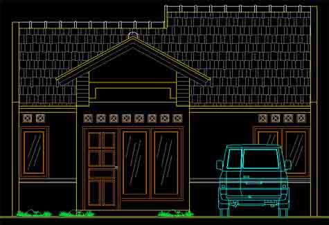 Detail File Gambar Rumah 1 Lantai Dan 2 Lantai Format Acad Nomer 36