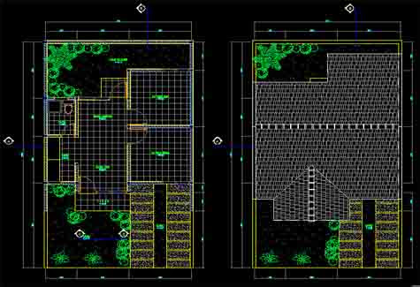 Detail File Gambar Rumah 1 Lantai Dan 2 Lantai Format Acad Nomer 37