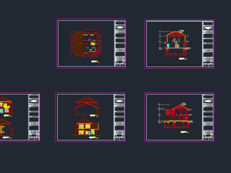 Detail File Gambar Rumah 1 Lantai Dan 2 Lantai Format Acad Nomer 6