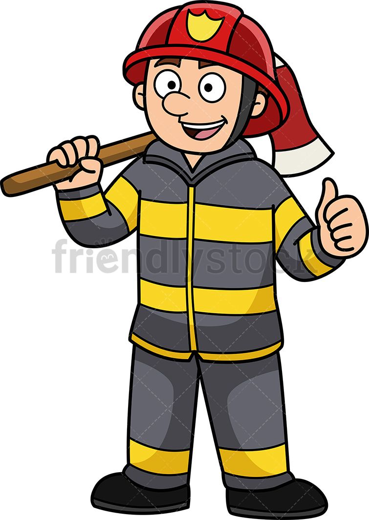 Detail Fire Fighter Clipart Nomer 31