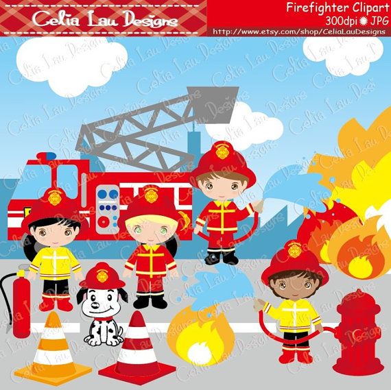 Detail Fire Fighter Clipart Nomer 39