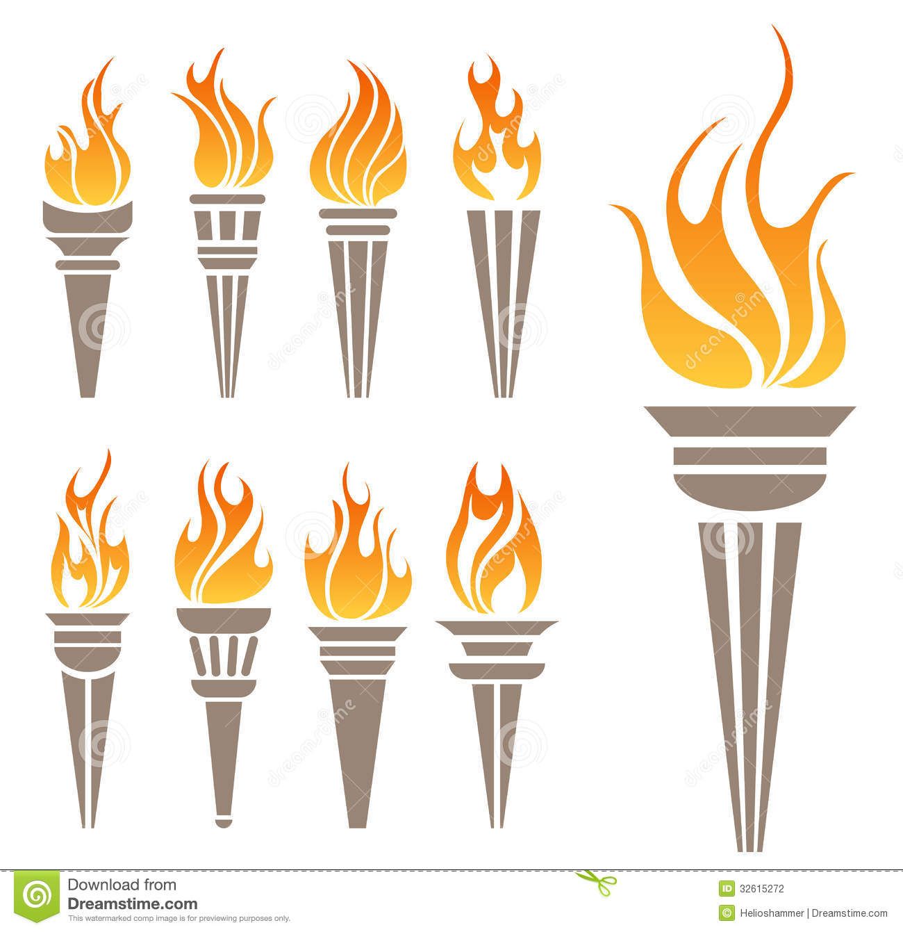 Detail Fire Torch Clipart Nomer 13