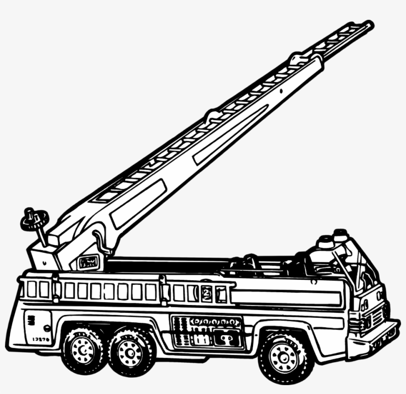 Detail Fire Truck Ladder Clipart Nomer 30
