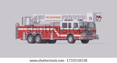 Detail Fire Truck Ladder Clipart Nomer 34