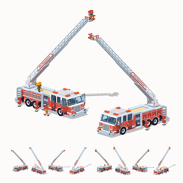 Detail Fire Truck Ladder Clipart Nomer 37