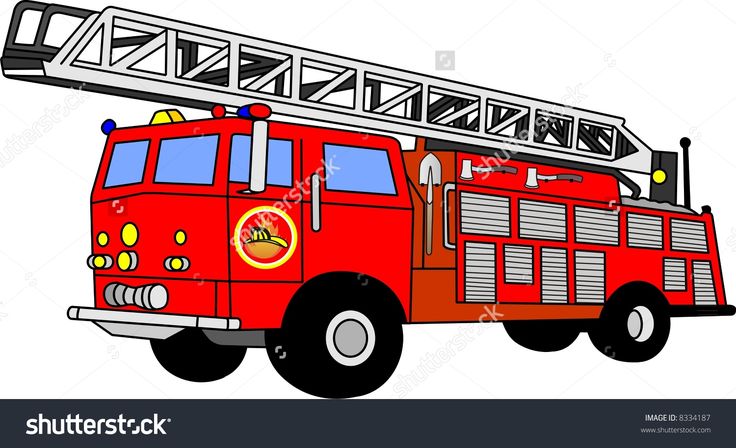 Detail Fire Truck Ladder Clipart Nomer 50