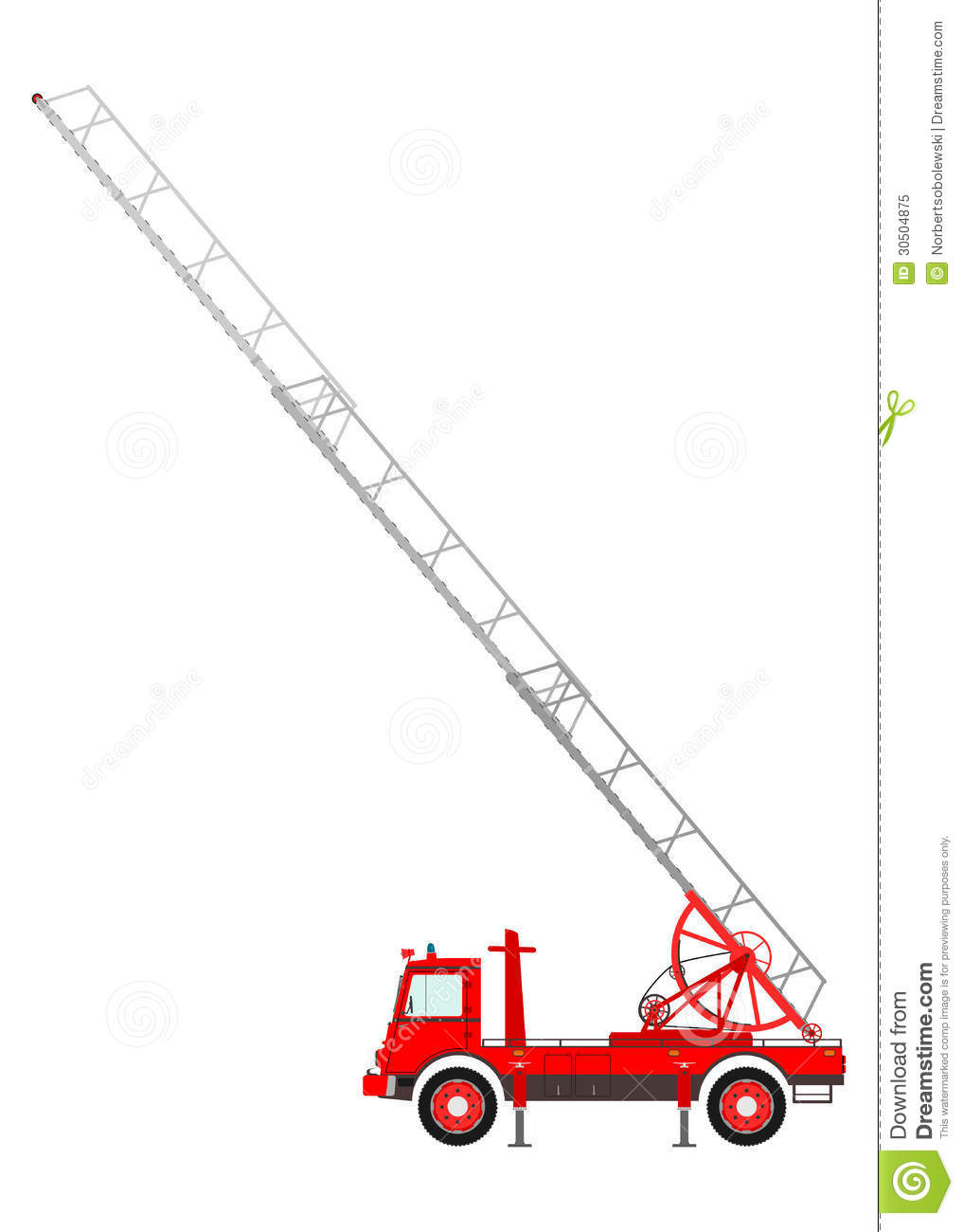 Detail Fire Truck Ladder Clipart Nomer 9