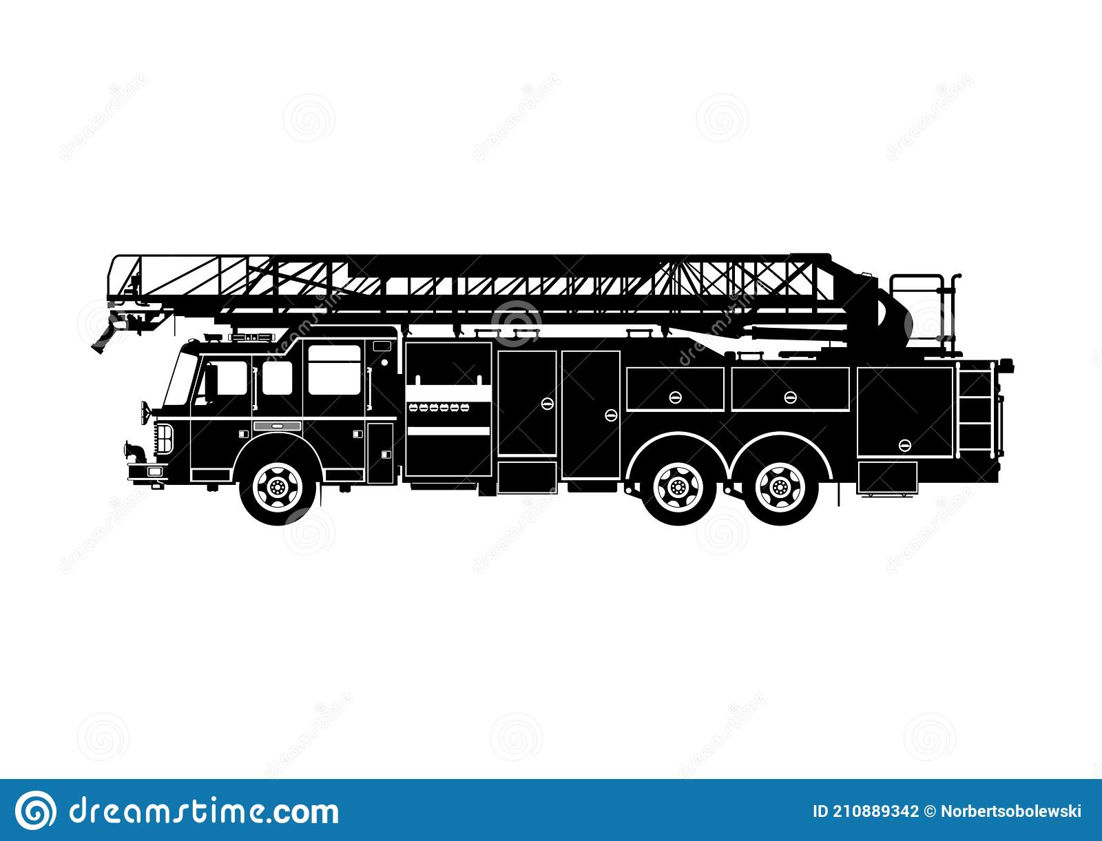 Detail Fire Truck Silhouette Clip Art Nomer 9