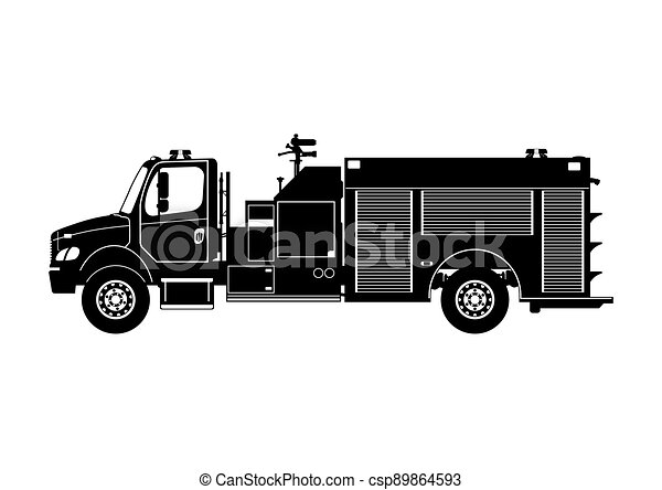 Detail Fire Truck Silhouette Clip Art Nomer 21