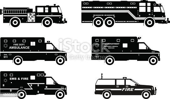 Detail Fire Truck Silhouette Clip Art Nomer 27