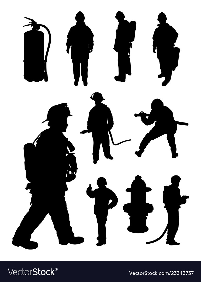 Detail Firefighter Silhouette Clip Art Nomer 9