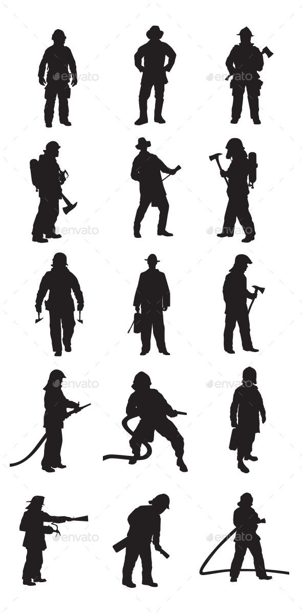 Detail Firefighter Silhouette Clip Art Nomer 10