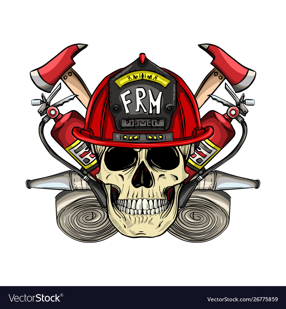 Detail Firefighter Skull Vector Nomer 2