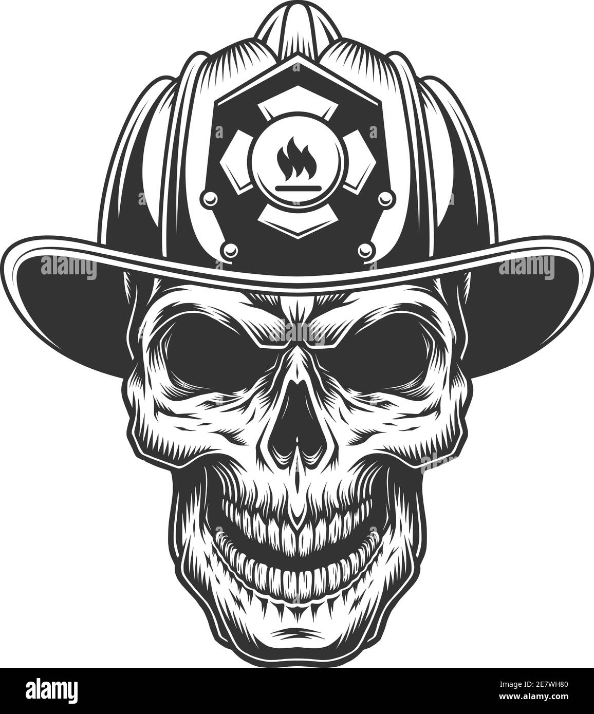 Detail Firefighter Skull Vector Nomer 12