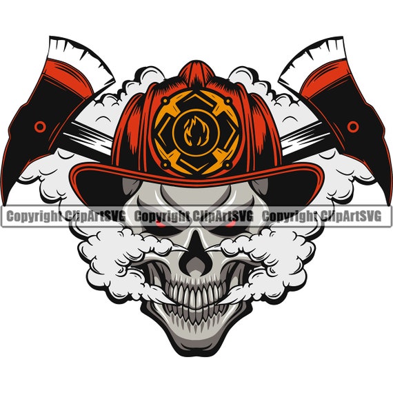 Detail Firefighter Skull Vector Nomer 29