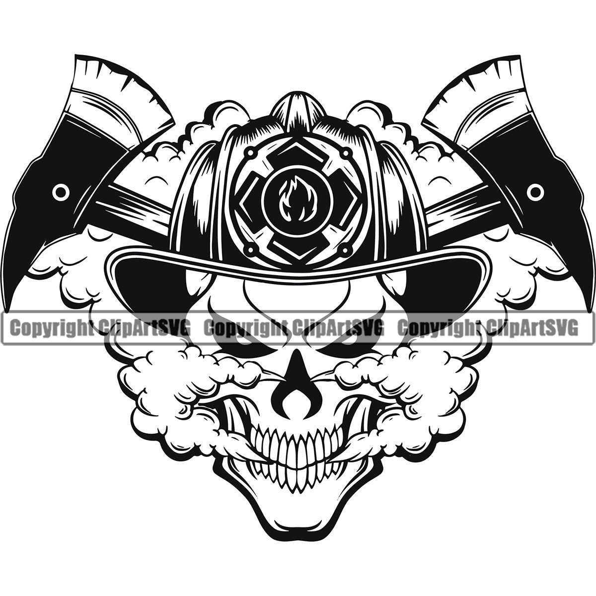 Detail Firefighter Skull Vector Nomer 34