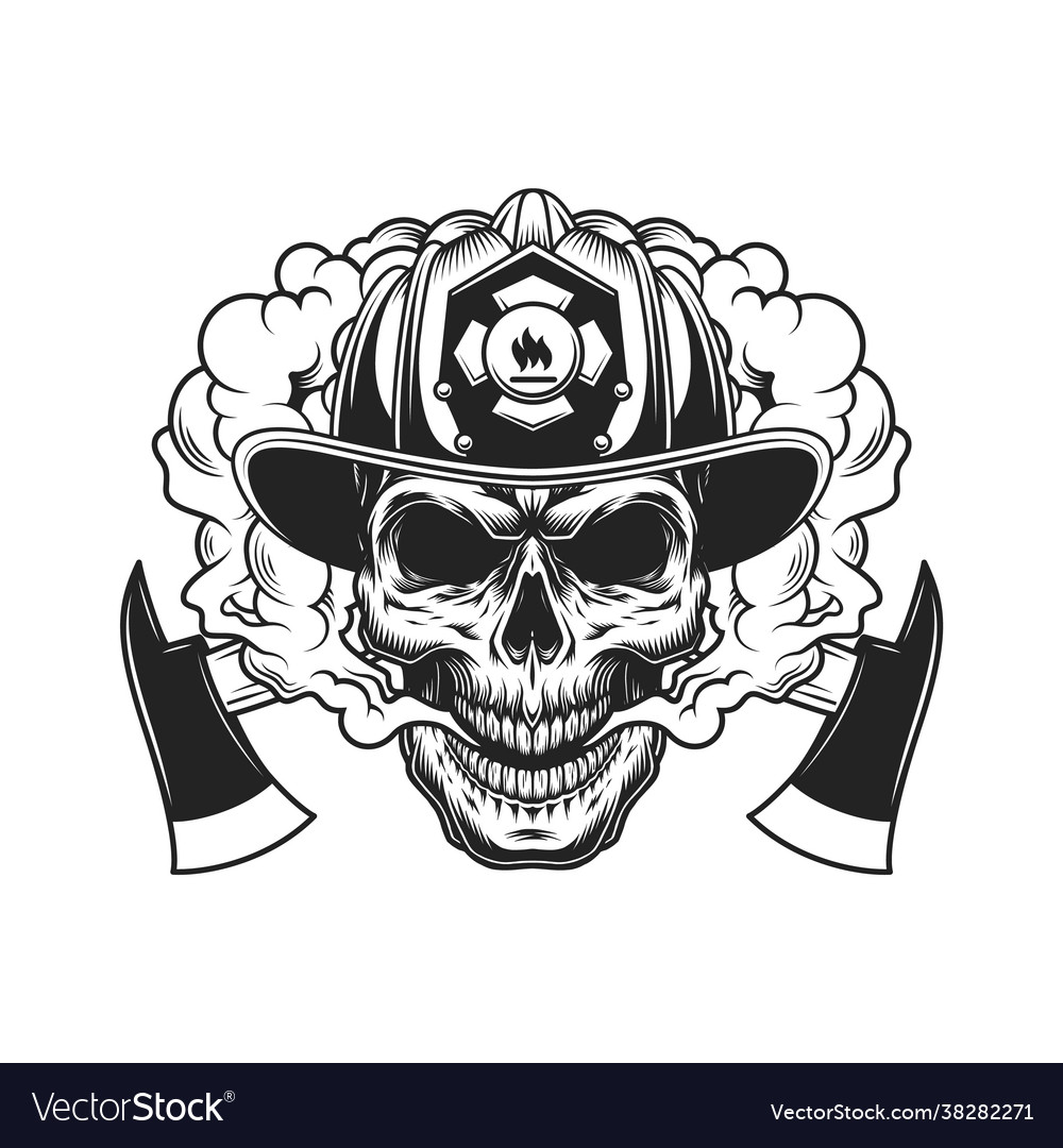 Detail Firefighter Skull Vector Nomer 6