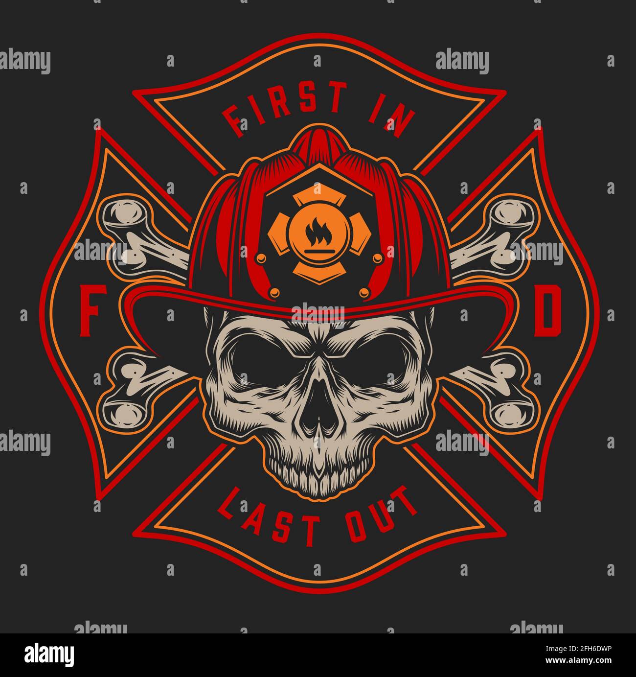 Detail Firefighter Skull Vector Nomer 10