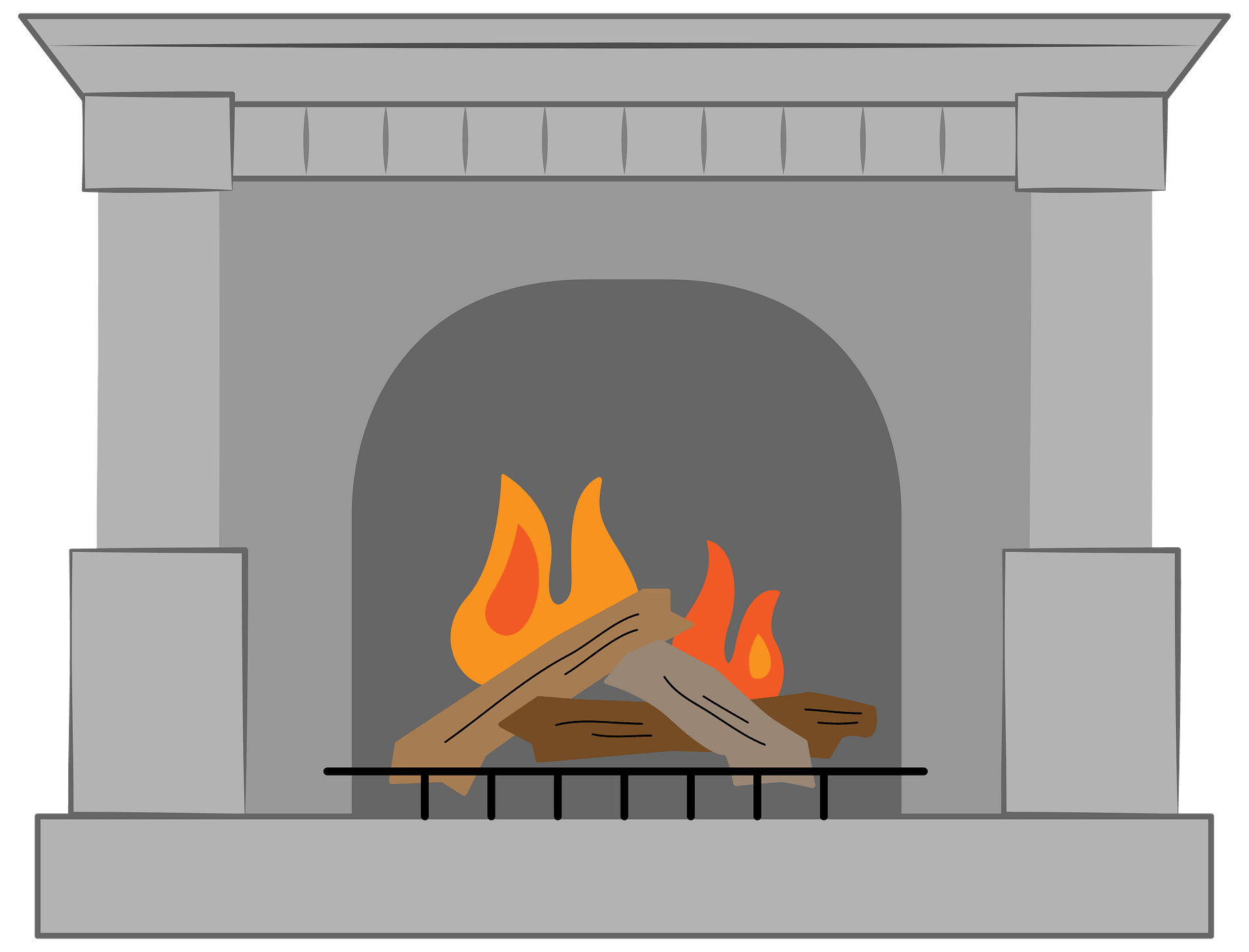 Detail Fireplace Clipart Free Nomer 12
