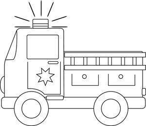 Firetruck Clipart Black And White - KibrisPDR