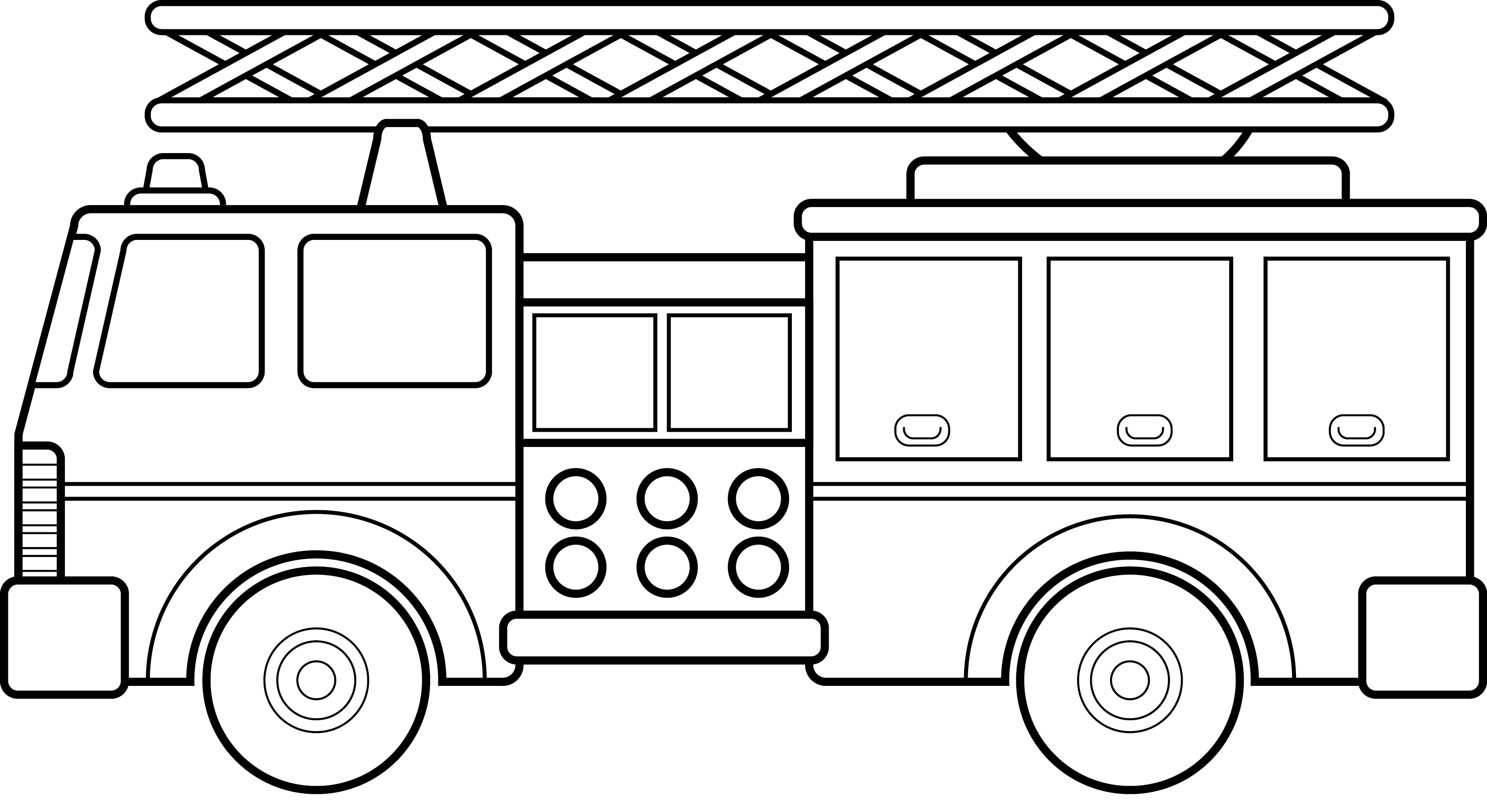 Detail Firetruck Clipart Black And White Nomer 2