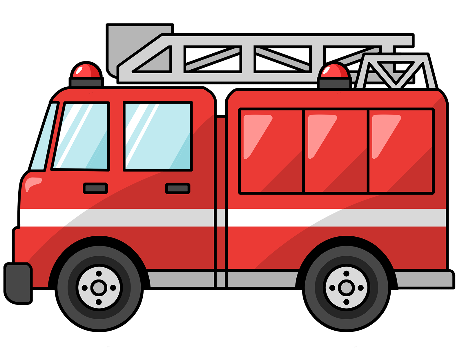 Detail Firetruck Clipart Black And White Nomer 50