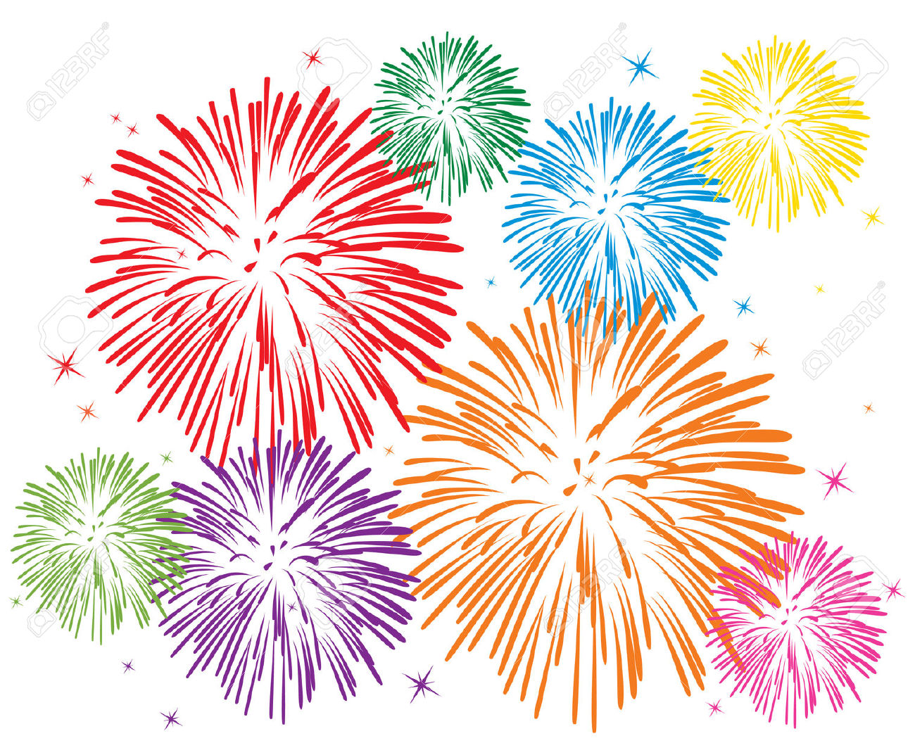 Detail Fireworks Clipart Border Nomer 15