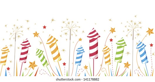 Detail Fireworks Clipart Border Nomer 7