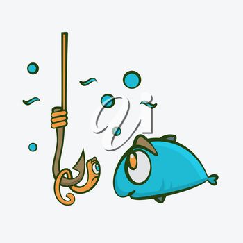 Detail Fish On Hook Clipart Nomer 53