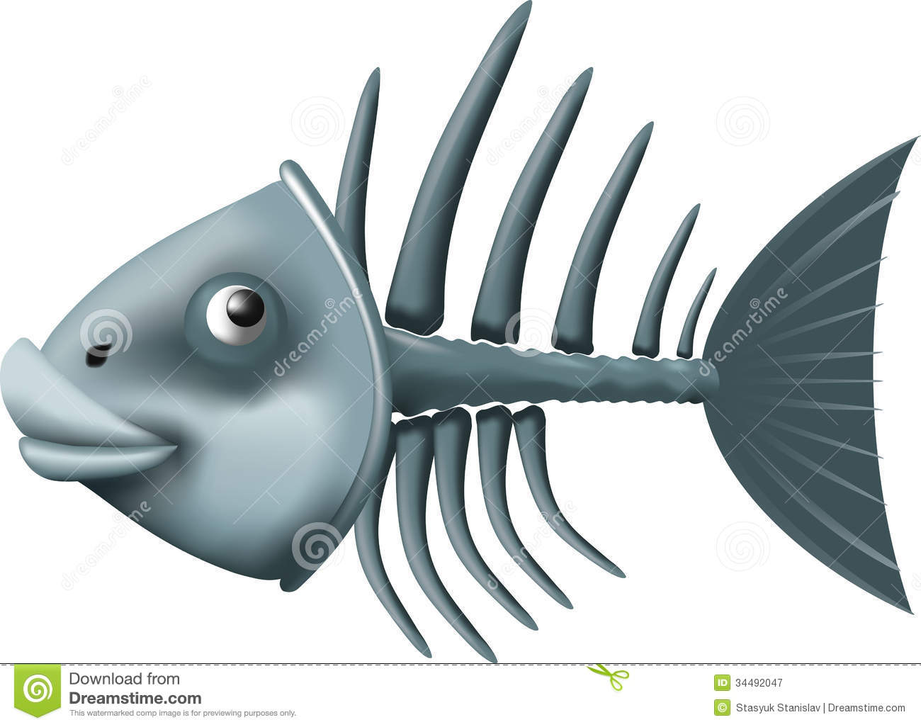 Detail Fish Skeleton Clipart Nomer 36