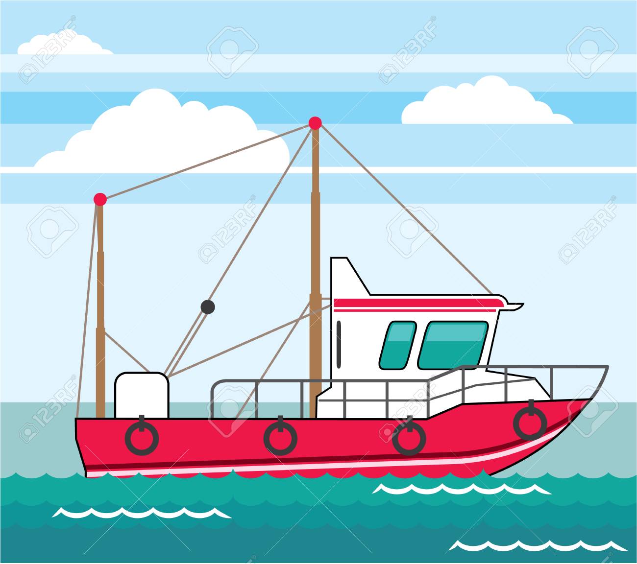 Detail Fishing Boat Clipart Nomer 21