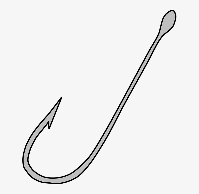 Detail Fishing Hook Clipart Black And White Nomer 14