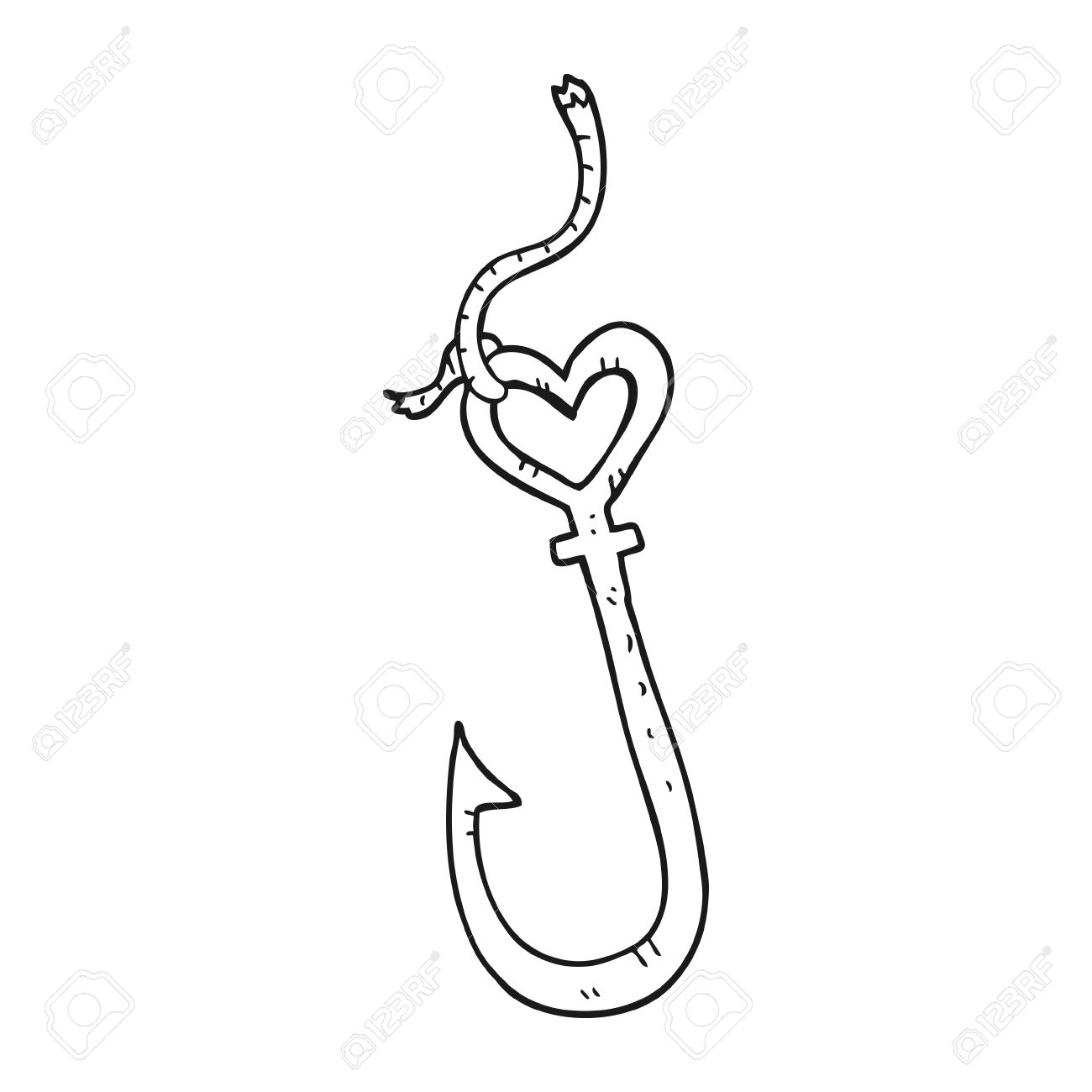 Detail Fishing Hook Heart Clipart Nomer 16