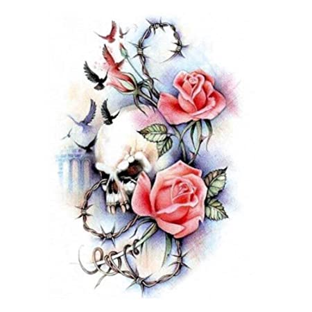 Detail Totenkopf Tattoo Mit Rosen Nomer 6