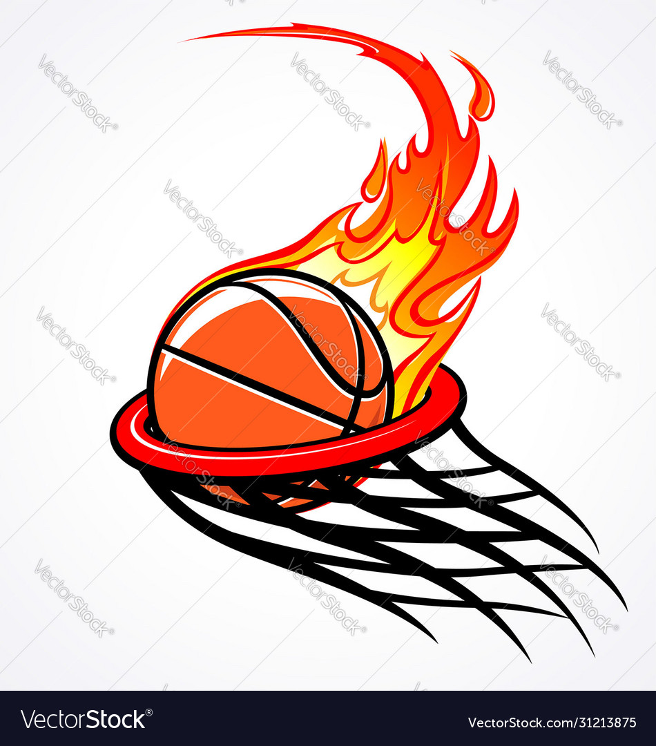 Flaming Basketball Clipart - KibrisPDR