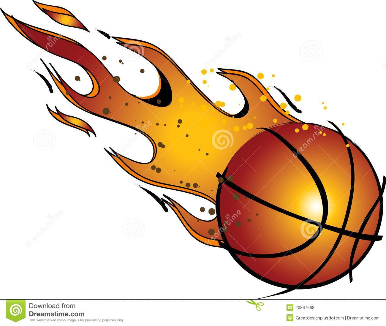 Detail Flaming Basketball Clipart Nomer 2