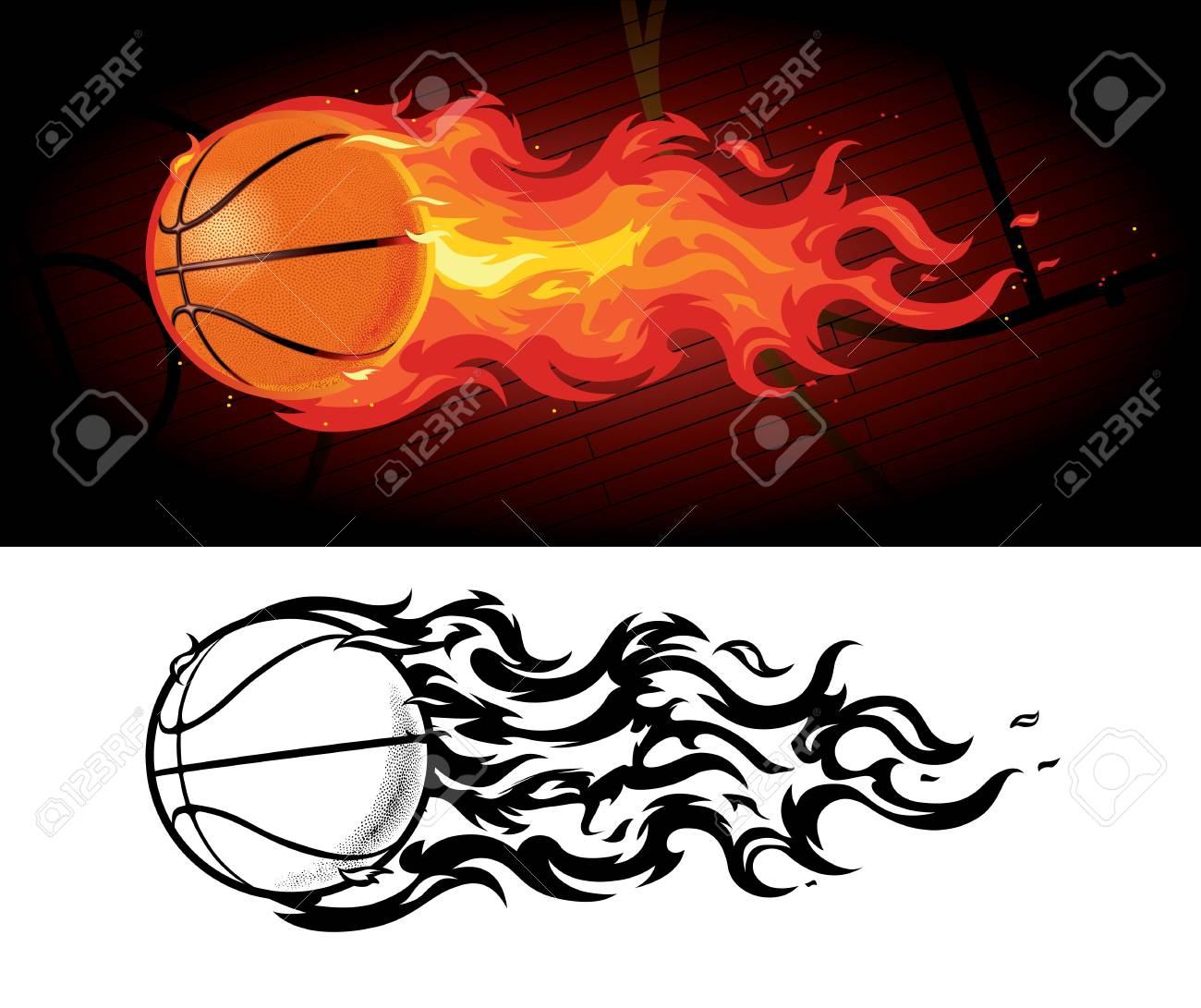 Detail Flaming Basketball Clipart Nomer 25