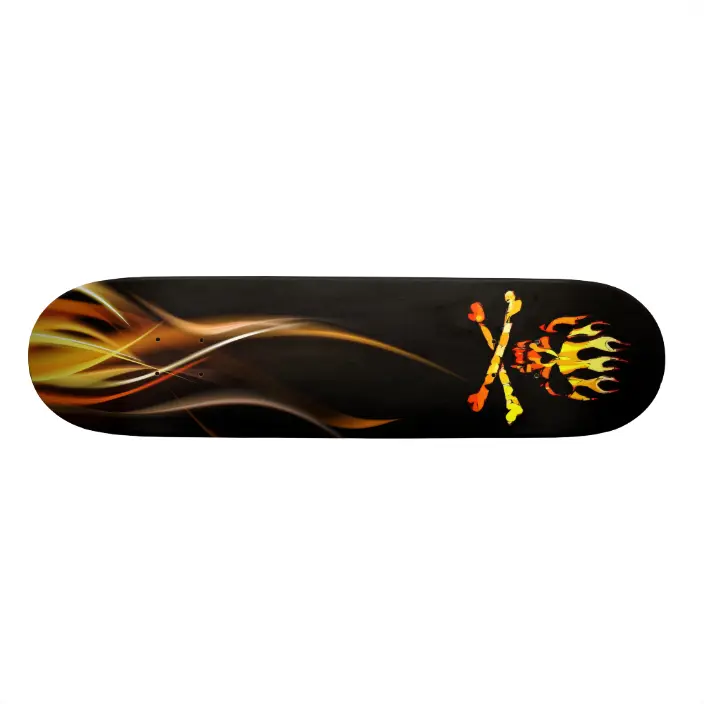 Detail Flaming Skull Skateboard Nomer 34