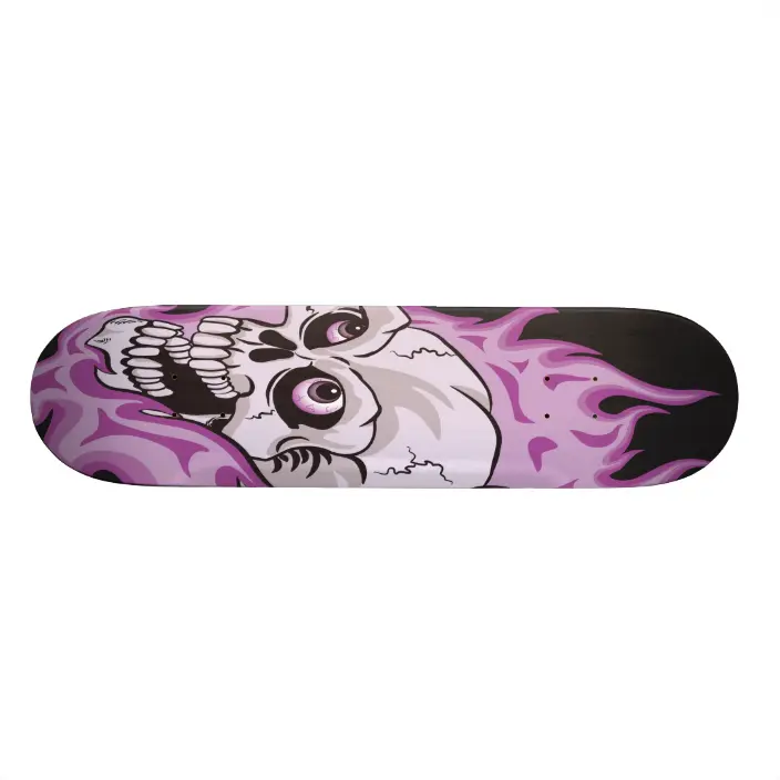 Detail Flaming Skull Skateboard Nomer 35
