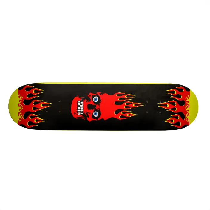 Detail Flaming Skull Skateboard Nomer 6