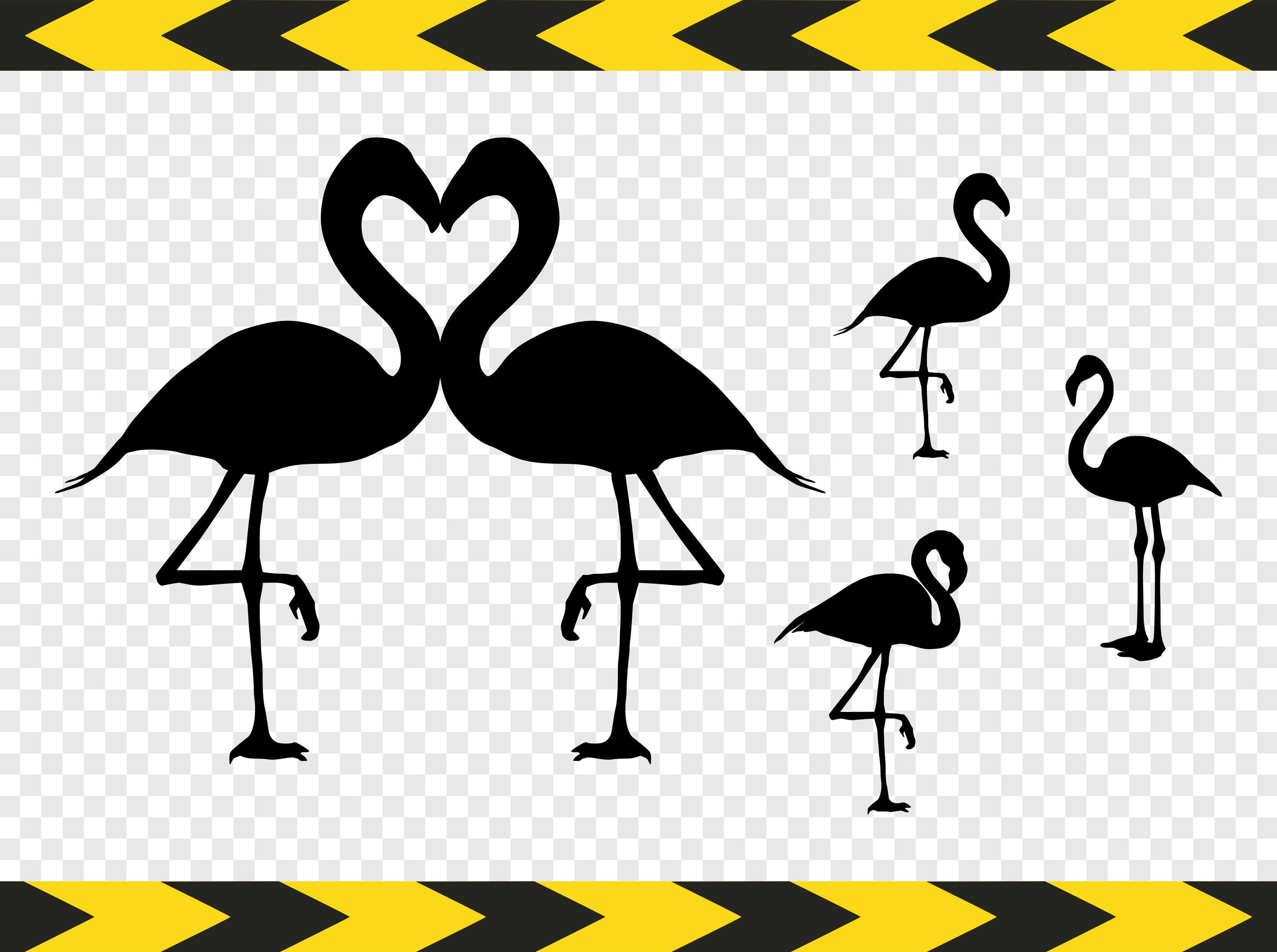 Detail Flamingo Silhouette Clip Art Nomer 34