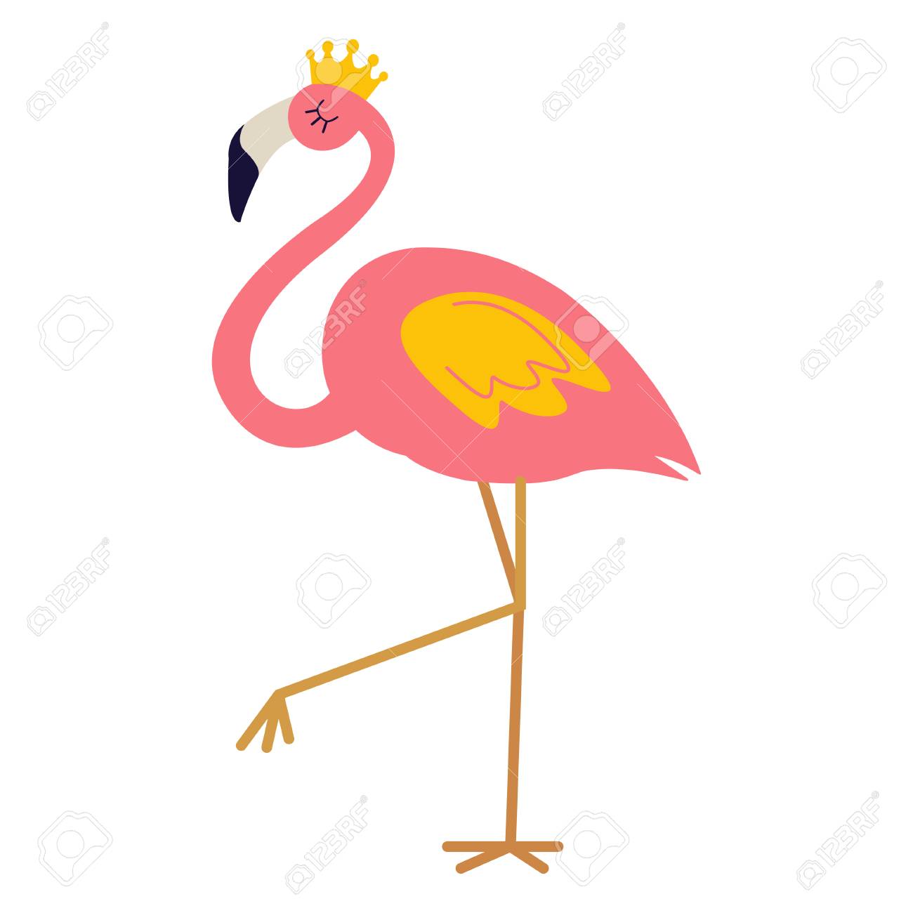 Detail Flamingo With Crown Clipart Nomer 2