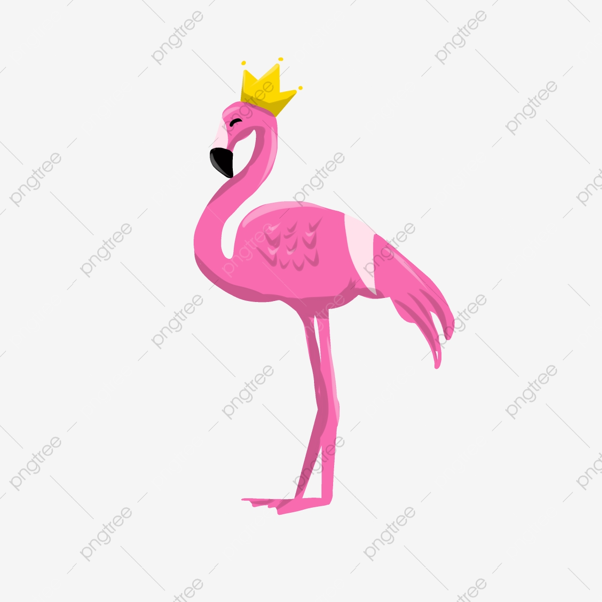 Detail Flamingo With Crown Clipart Nomer 16