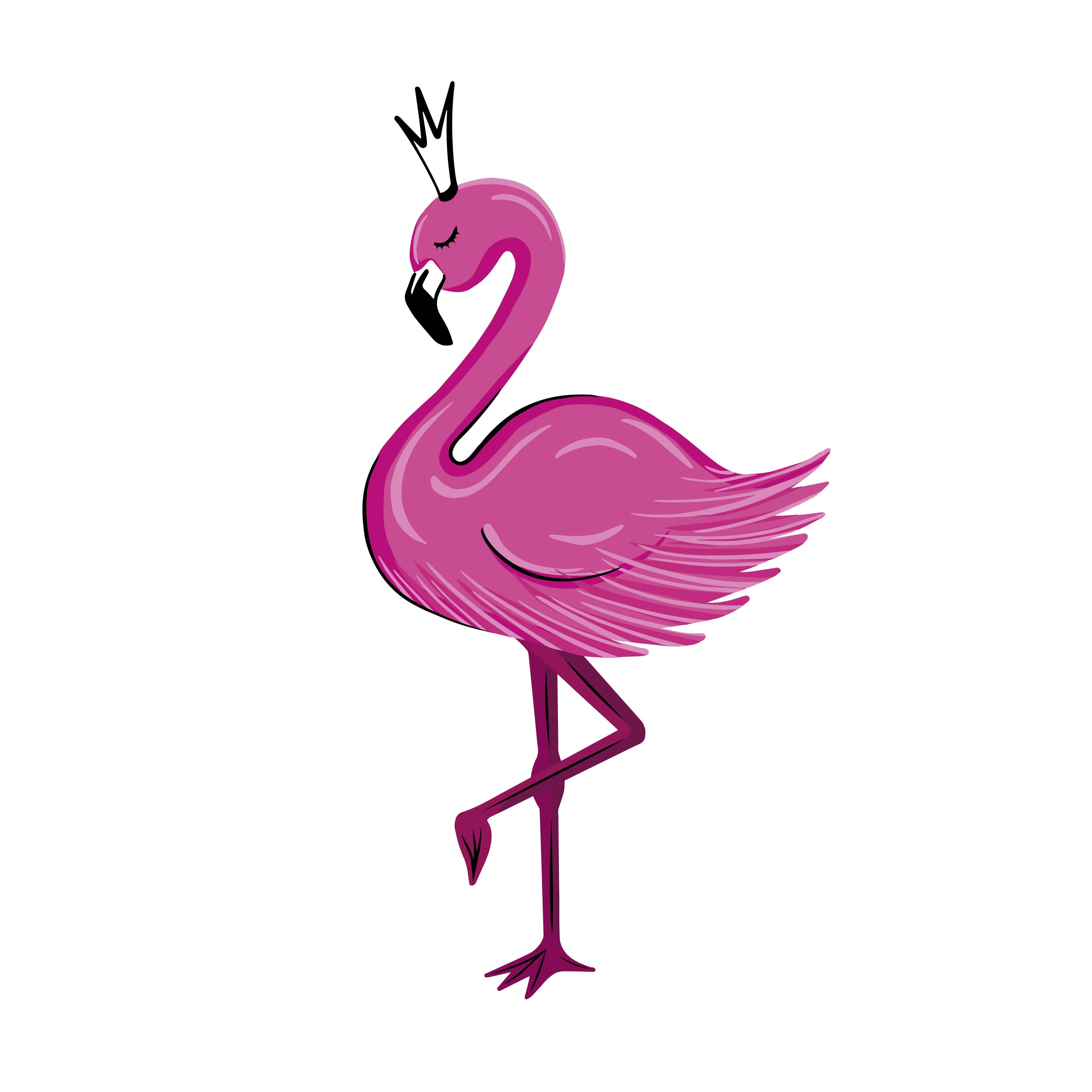 Detail Flamingo With Crown Clipart Nomer 24