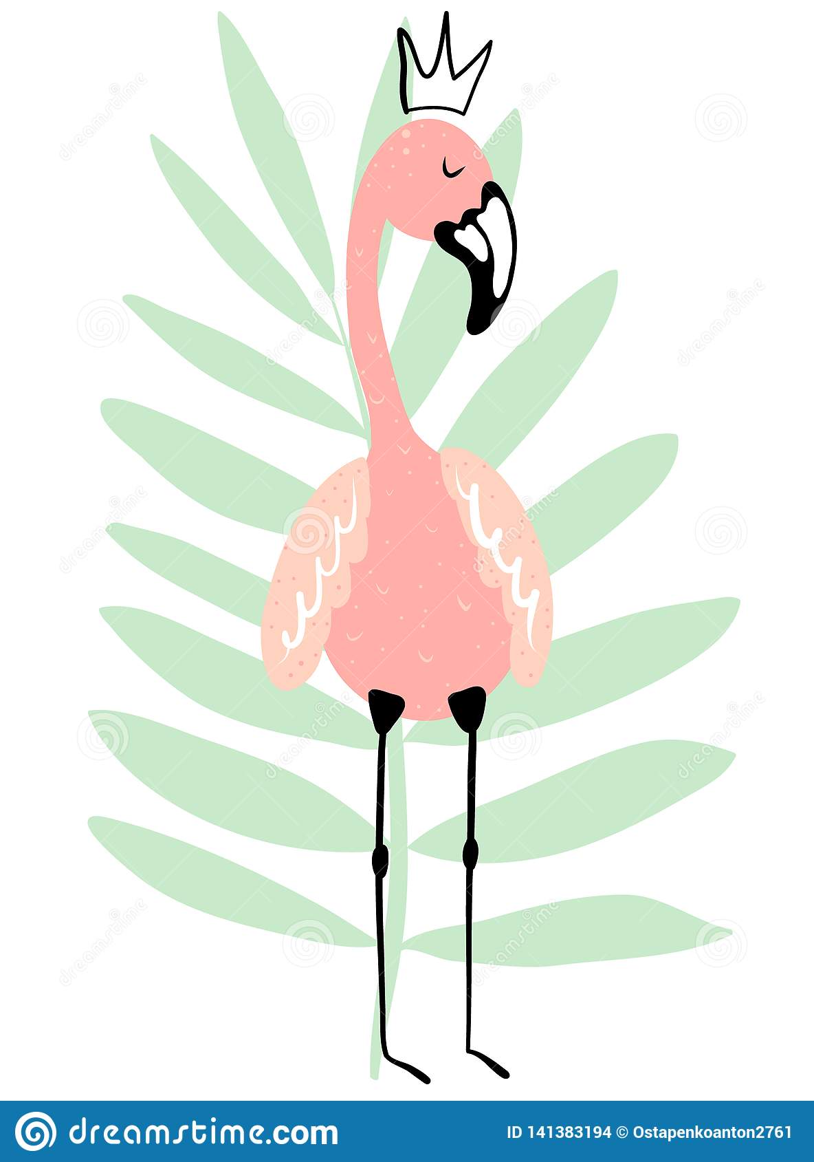 Detail Flamingo With Crown Clipart Nomer 50